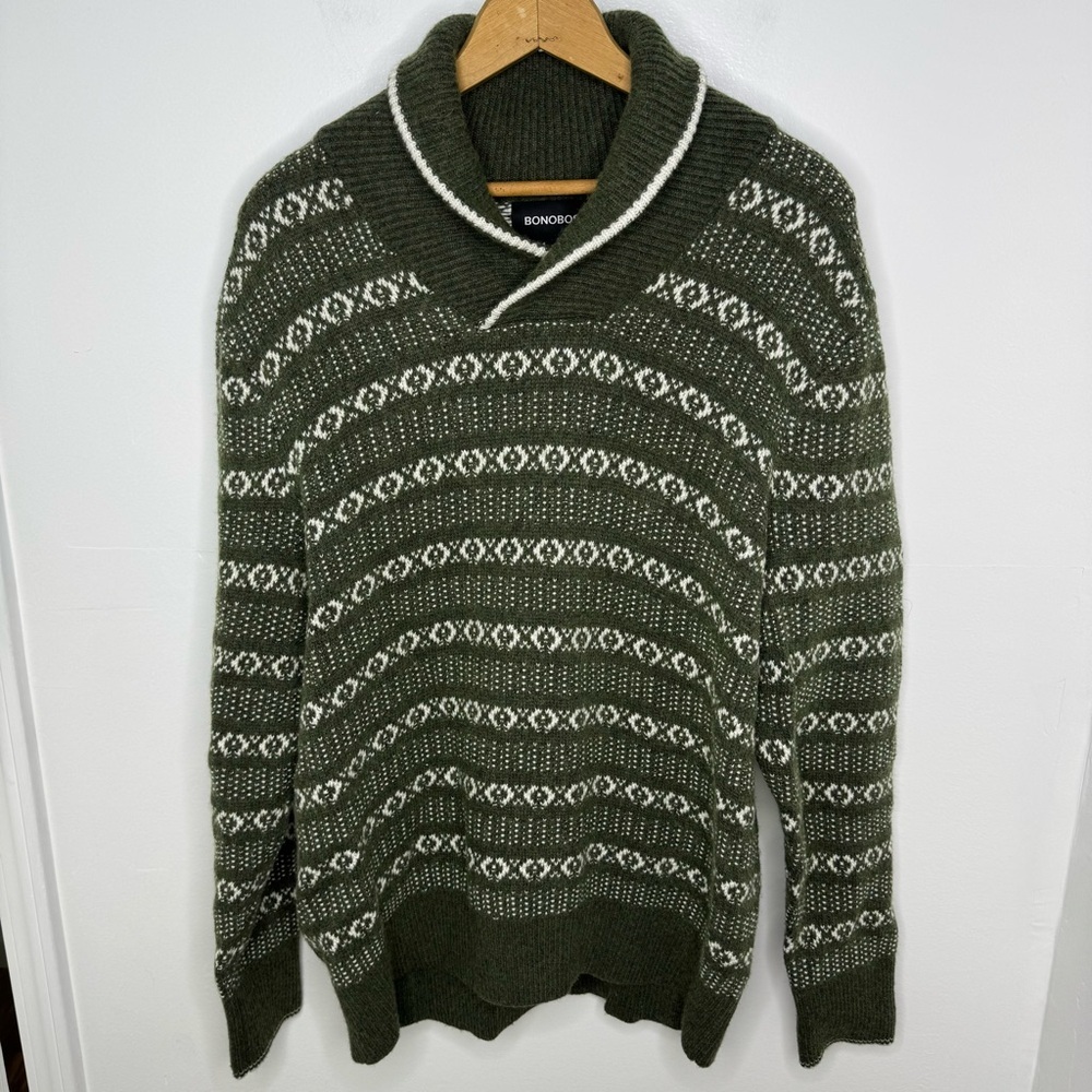 Bonobos Olive Green Patterned Men's Sweater